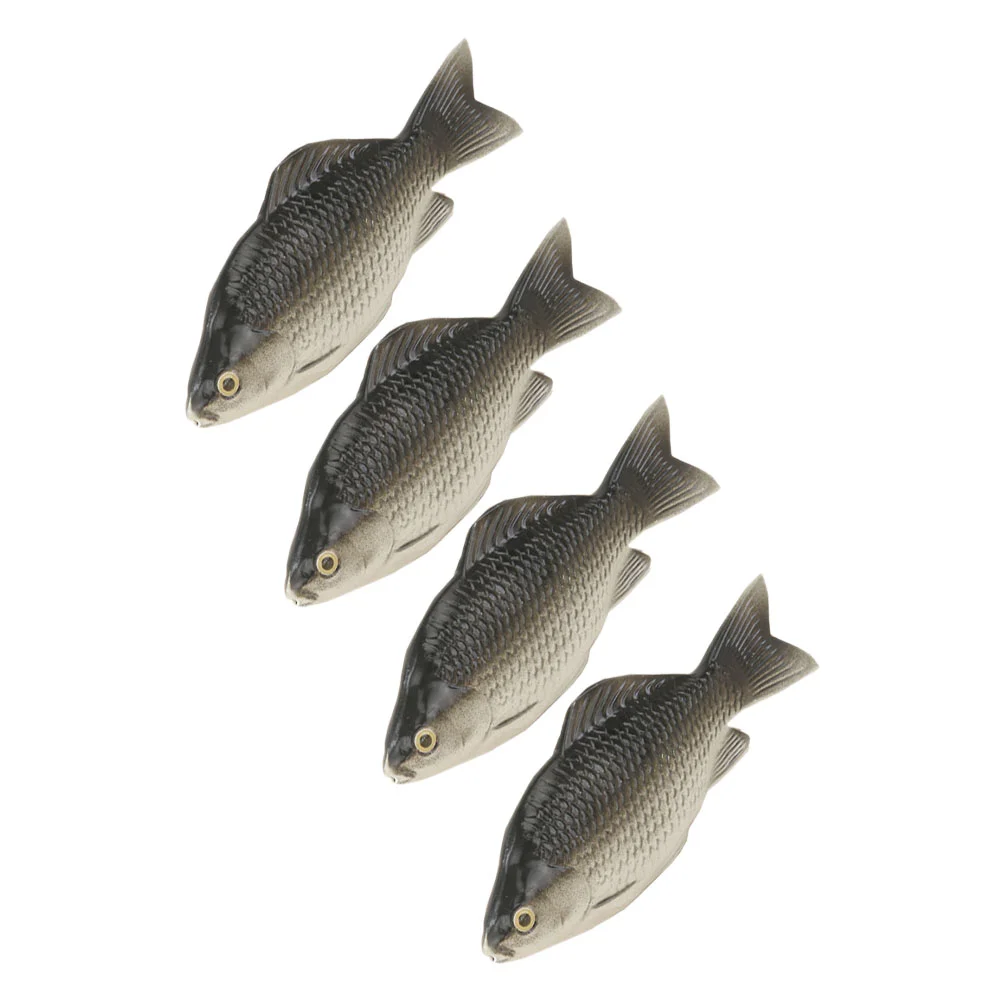 4 Pcs Simulation Foam Fish Models Artificial Figurines Food Animal Toy Fake Decoration