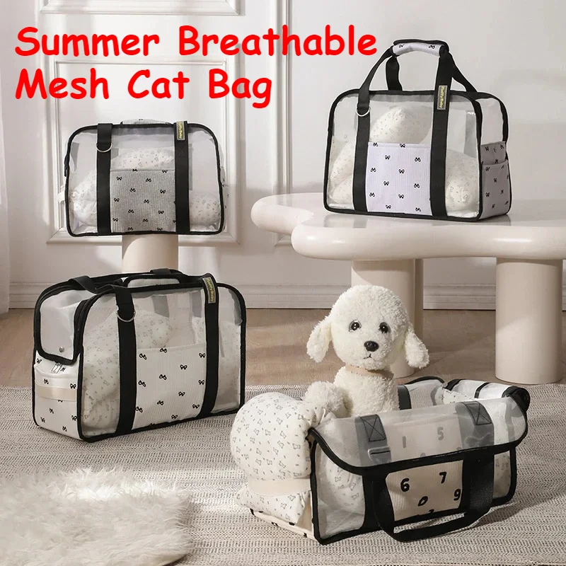 

2024 New Pet Backpack Summer Breathable Mesh Cat Bag Dog Backpack Portable Outdoor Stress Prevention Cat Pet Companion Bag