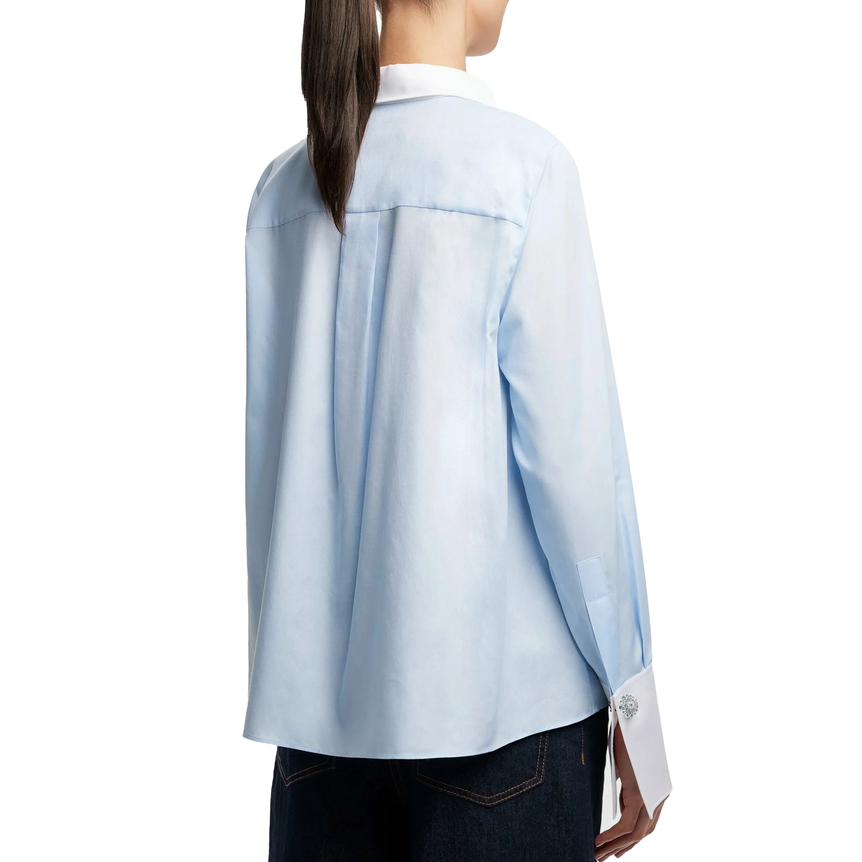 قميص نسائي من CHCH بلوزات نسائية أنيقة للربيع والصيف بياقة فضفاضة مخططة للمكتب