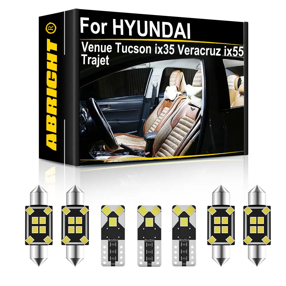 ABRIGHT Car Interior LED Light Canbus For HYUNDAI Venue Tucson ix35 Veracruz ix55 Trajet 1999 2004 2006 2009 2012 2016 2019 2021
