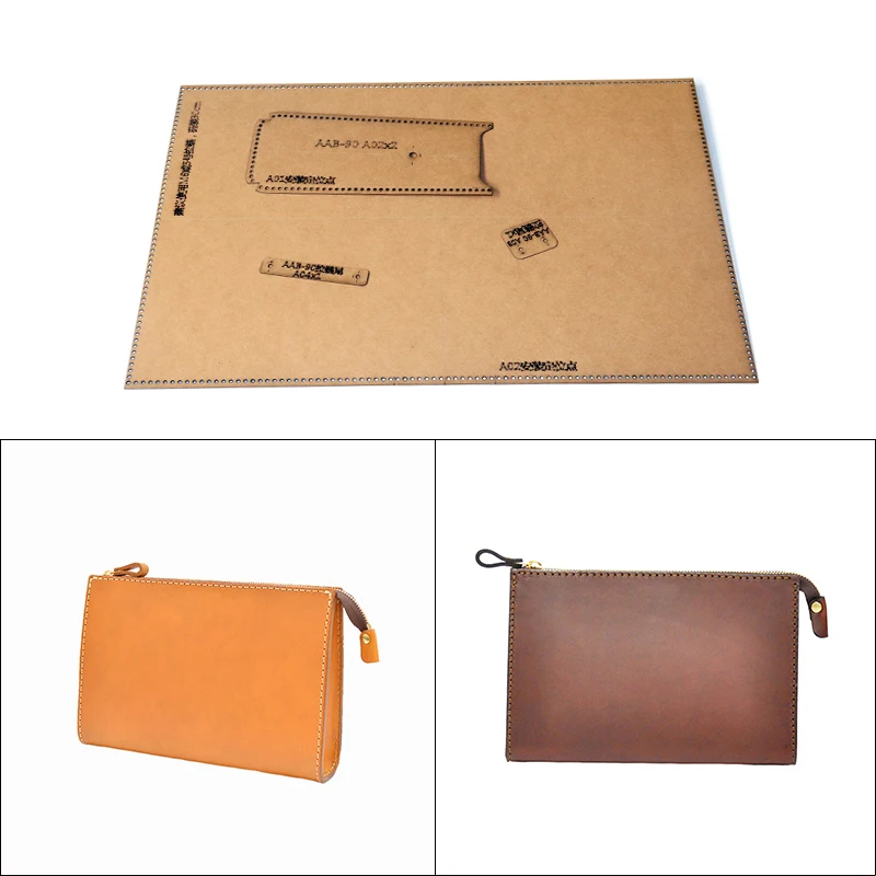 DIY Kraft Paper Template Clutch Bag Wallet Business Bag Leather DIY Stencil Sewing Pattern Leather Craft Set