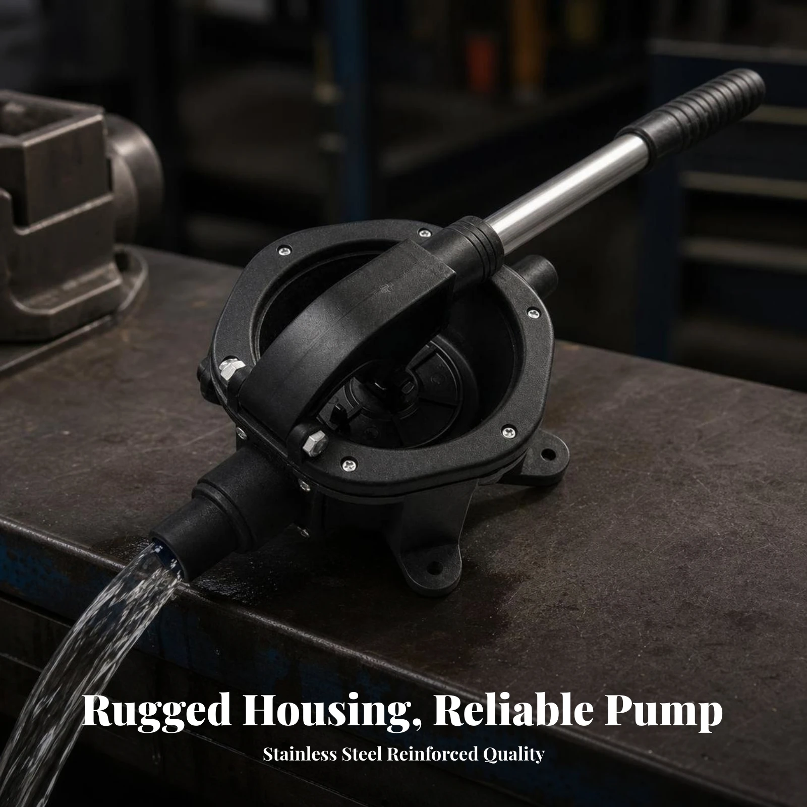 Self Priming Hand Operated Bilge Pump with Mounting Feet Durable Manual Transfer Pump for Boat and Workshop Use
