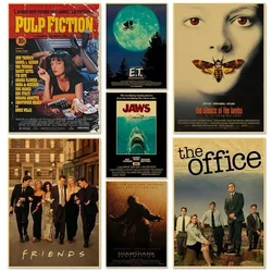Hot Classic Canvas Painting FICTION Movie Posters The Office Friends TV Retro Home Wall Decor Poster Film Art Painting Pictures