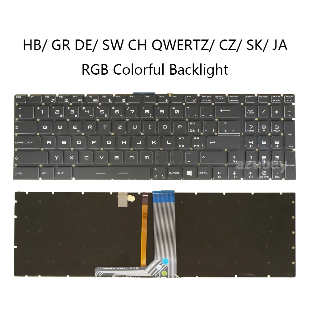 RGB Backlit Keyboard HB GR DE SW CH CZ SK JA For MSI MS- 1774 1775 1776 1781 1782 1783 1784 1785 1791 1792 1793 1794 1795 1799