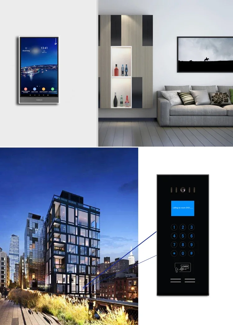 Tcp touch screen 8 inch professional video door phone apartment intercom building ip video intercom system