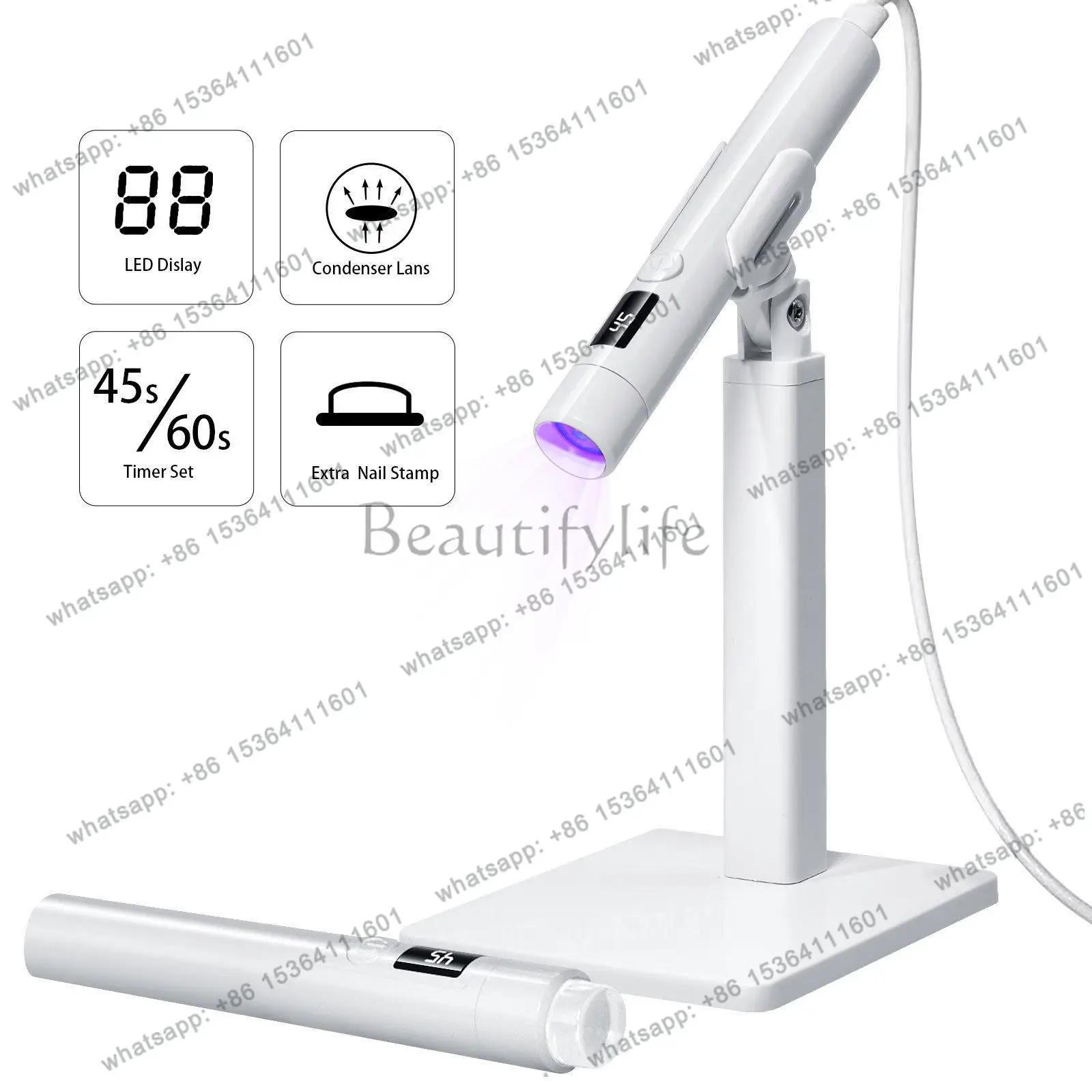 HOT Handheld Portable Nail Art One-word Light Bracket 360 Degree Rotating Multifunctional Bracket Baking Light