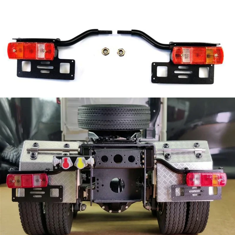 Metal Upgrade Tail Light Holder Light Cup for 1/14 Tamiya RC Dump Truck Tipper SCANIA 770S VOLVO BENZ MAN TGX Car Accessories