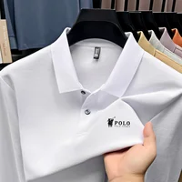 Camiseta Polo de Marca para Hombre, Manga Larga, Estampado Ecuestre, Primavera, Nueva, 100% Algodón, Cómoda, Informal de Negocios, de Alta Gama