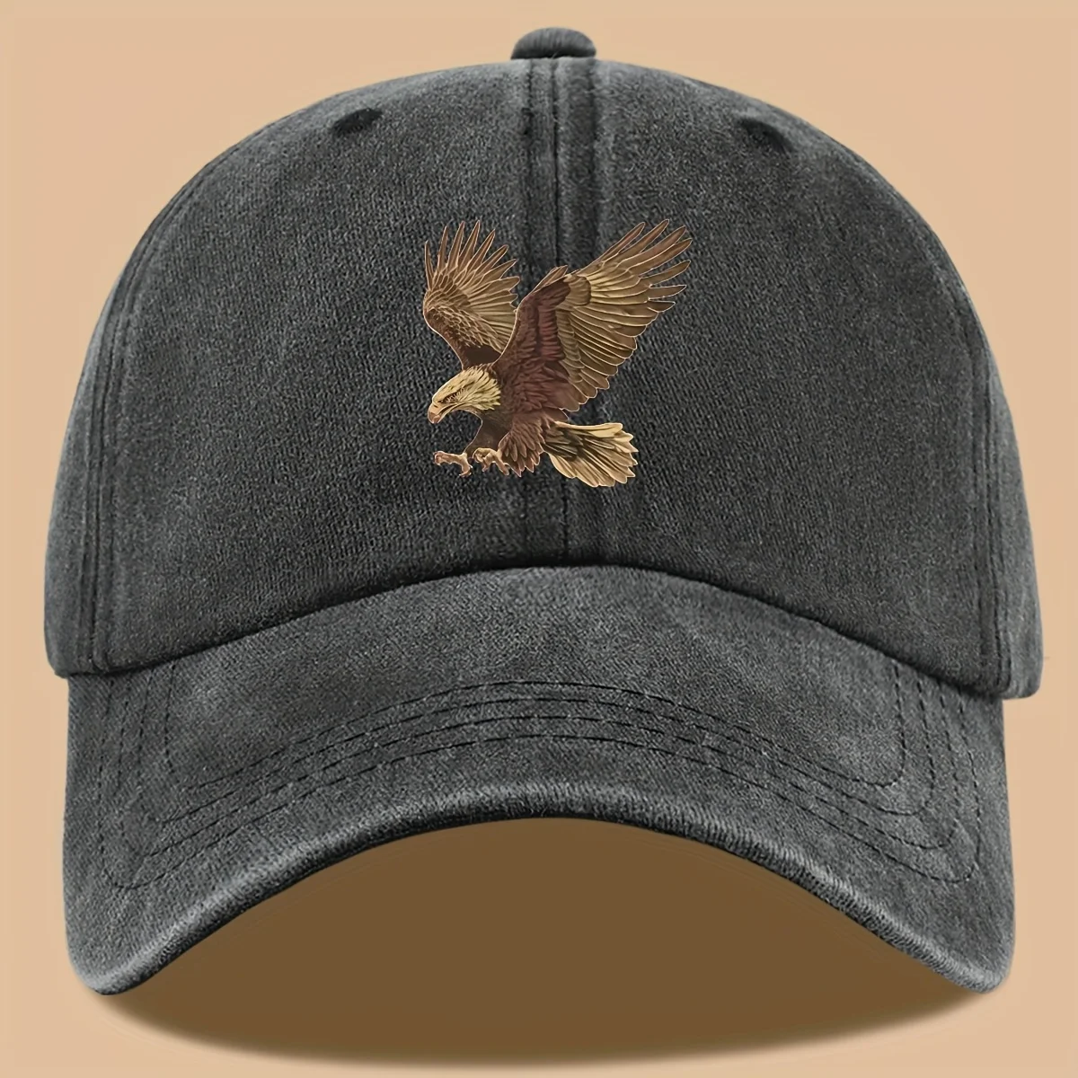 Gorra de béisbol con estampado de águila, ajustable tanto para hombres como para mujeres, adecuada para senderismo, pesca y exploración de vacaciones.