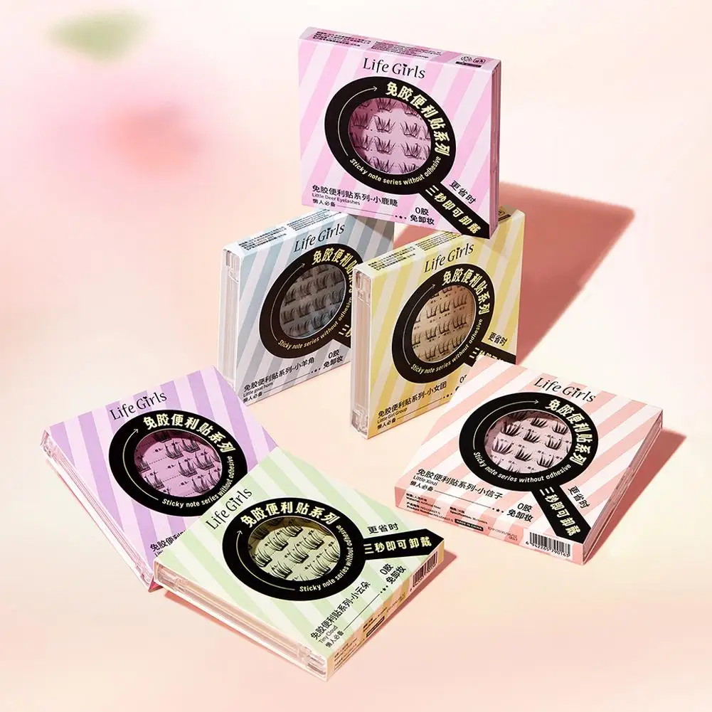 Cílios postiços sem cola, ultra-finos, naturais, segmentados, clusters, faça você mesmo, cílios postiços de vison para meninas, festival de música, maquiagem