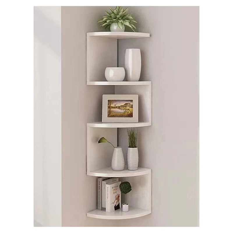 

5-Story Shelf Corner Floating Shelf Wall Shelf Corner Bookshelf Family Kitchen Storage Living Room Decoration