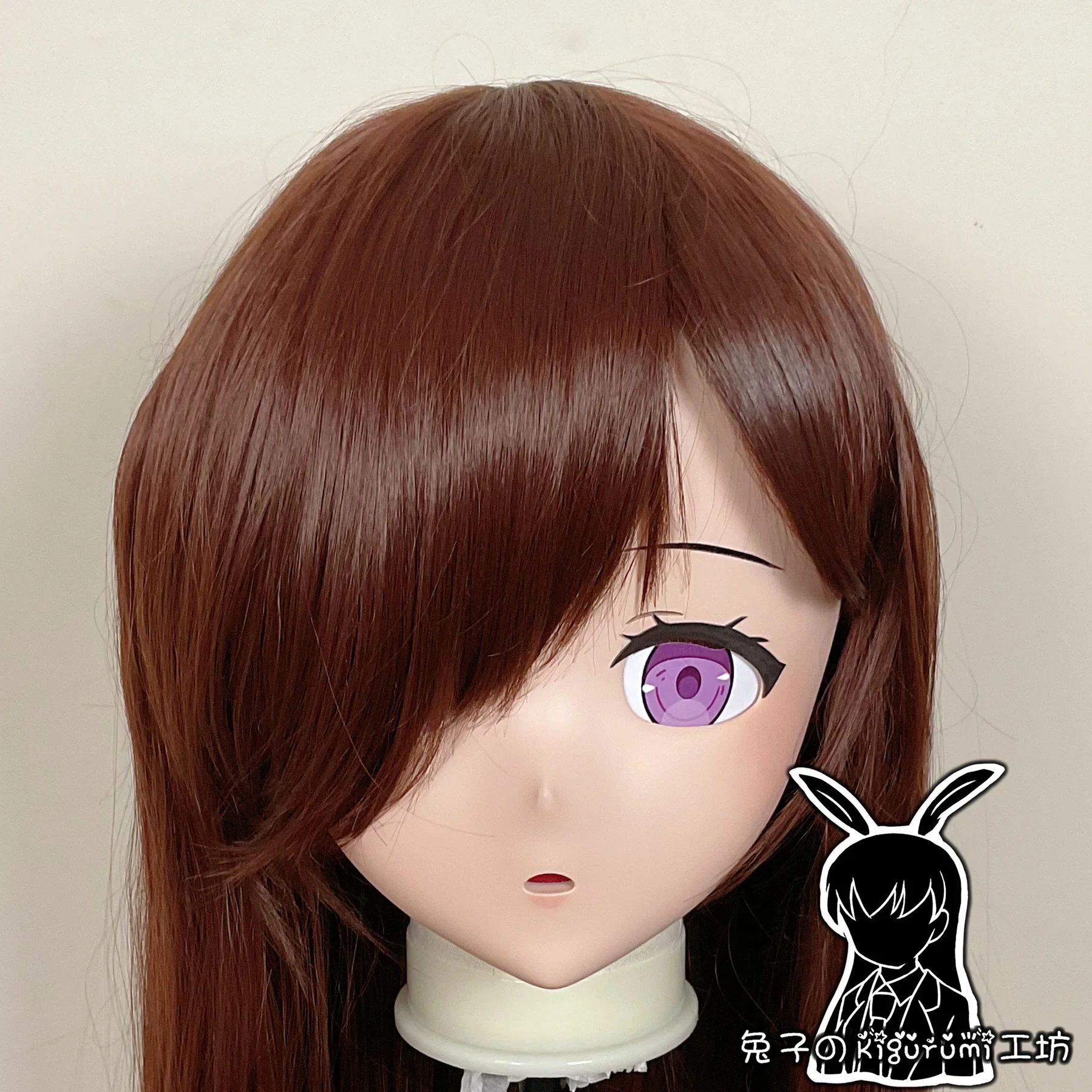 (A21) Custom BJD Doll Party Full Head Mask with Backshell Japan Cartoon Silicone Anime Pretty Derby Kigurumi Cosplay Mask