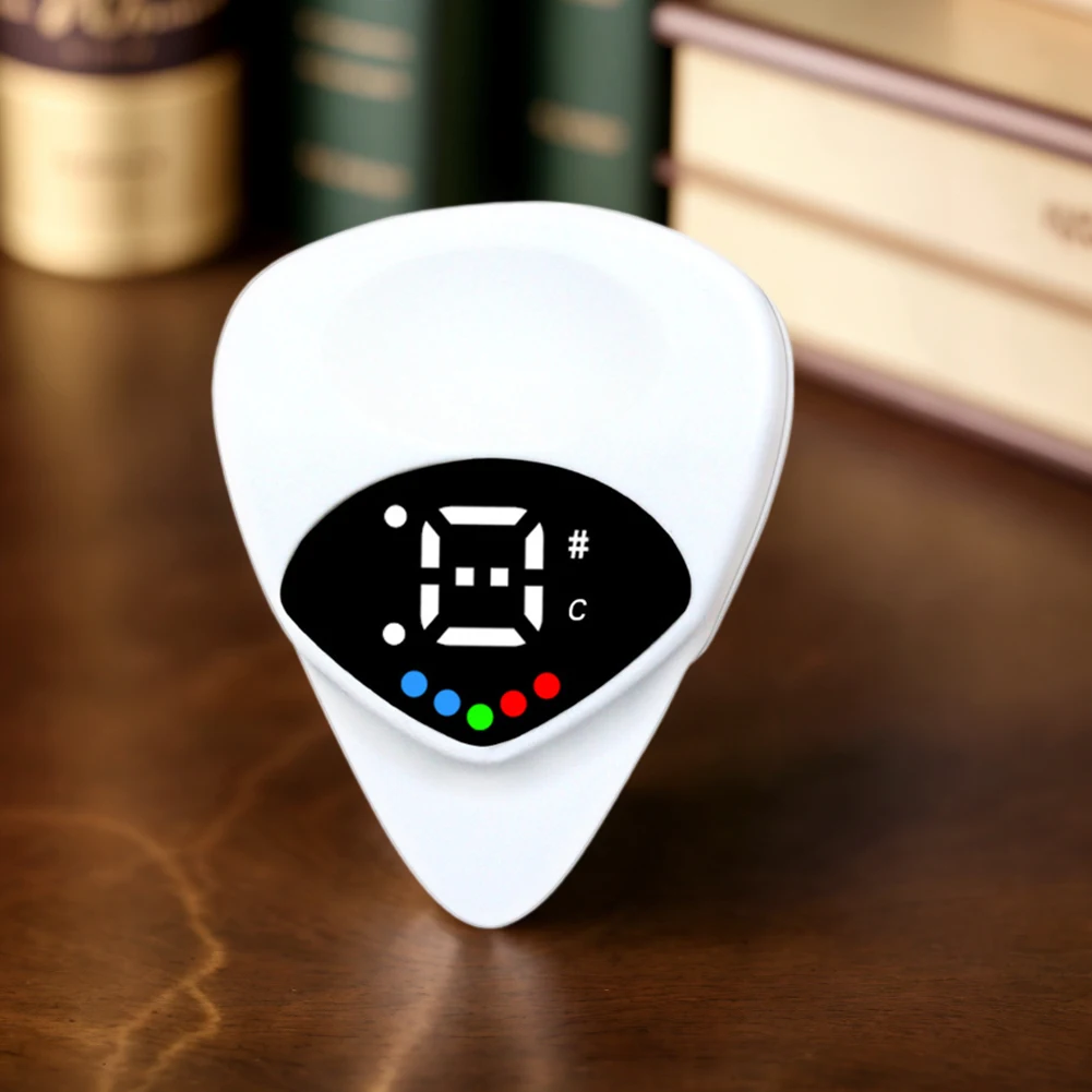 2 in 1 Digital Guitar Pick Tuner for Acoustic Electric Guitar and Bass with Real Time Tuning Indicator