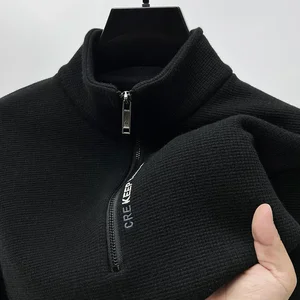 Men's High Collar Men's High Zipper, monochrome meshes, hot luxury, robust, thickening, fashion clothes, high collar thickening 11 Main Men's Tricot Sales - №11