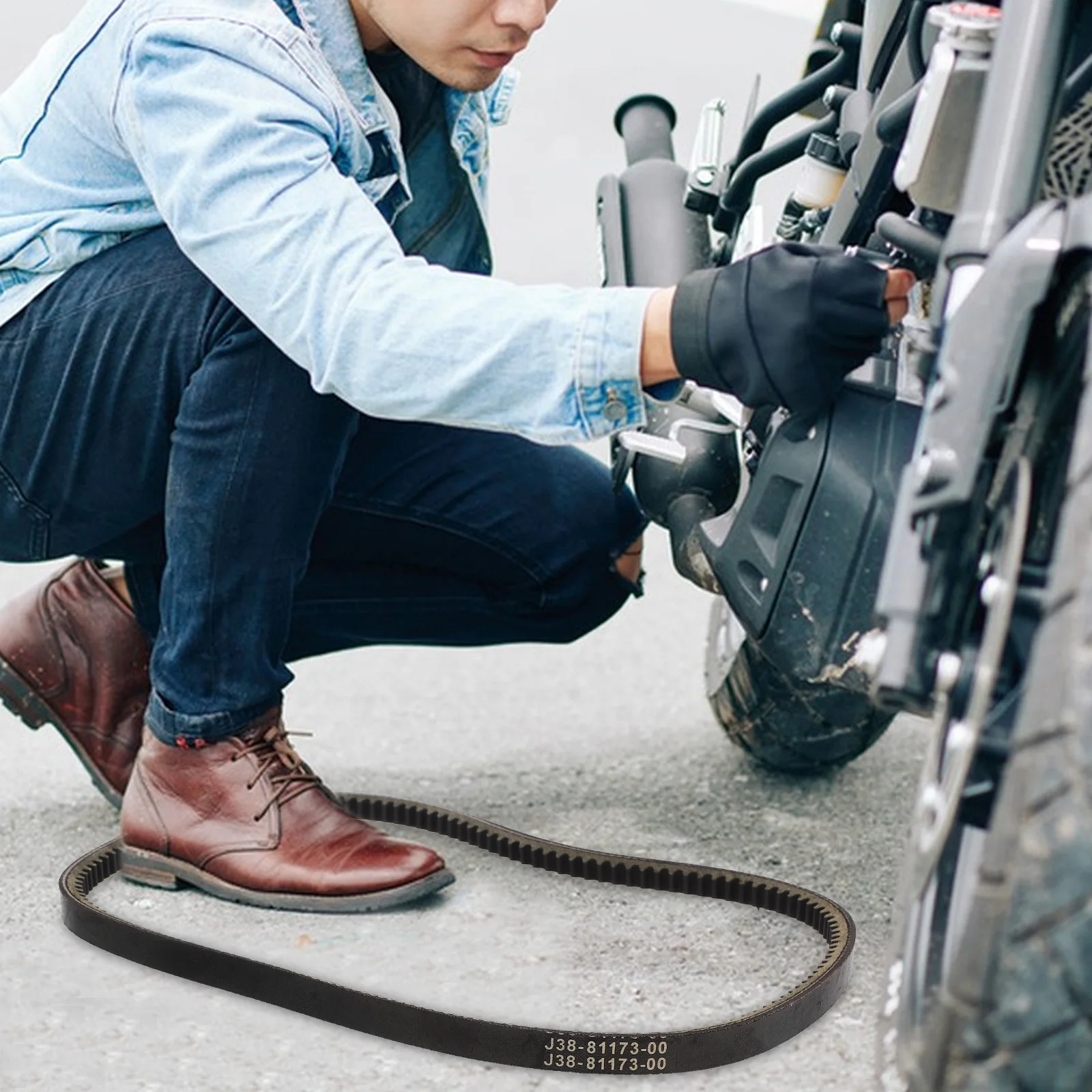 

Golf Cart Belt J38-81173-00 Rubber Drive Belt Durable Compatible Chain Driven Cart Parts Chain Driven Clutch Kit,