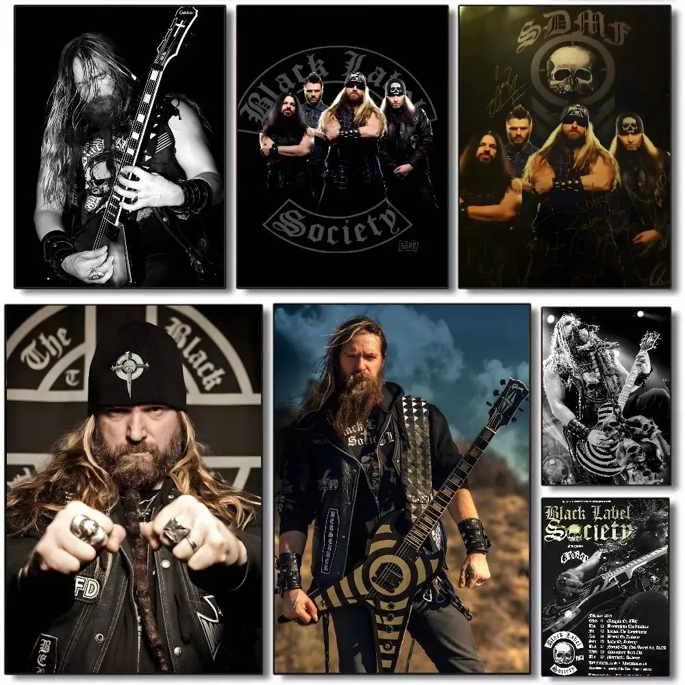 Black Label Society Poster Vintage Poster Art canvas HD aesthetic Printing Paper Wall Art for Living Room Bar fashion Home Decor