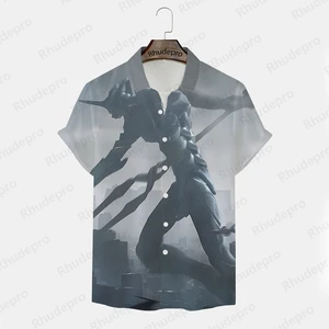 Men's evangelion neon genesis shirt, streetwear hip hop, extragrade clothes, y2k clothes, 5xl, fashion, extragrade size, 5xl, 2024 10 Main Sales Evangelion Shirt - №6