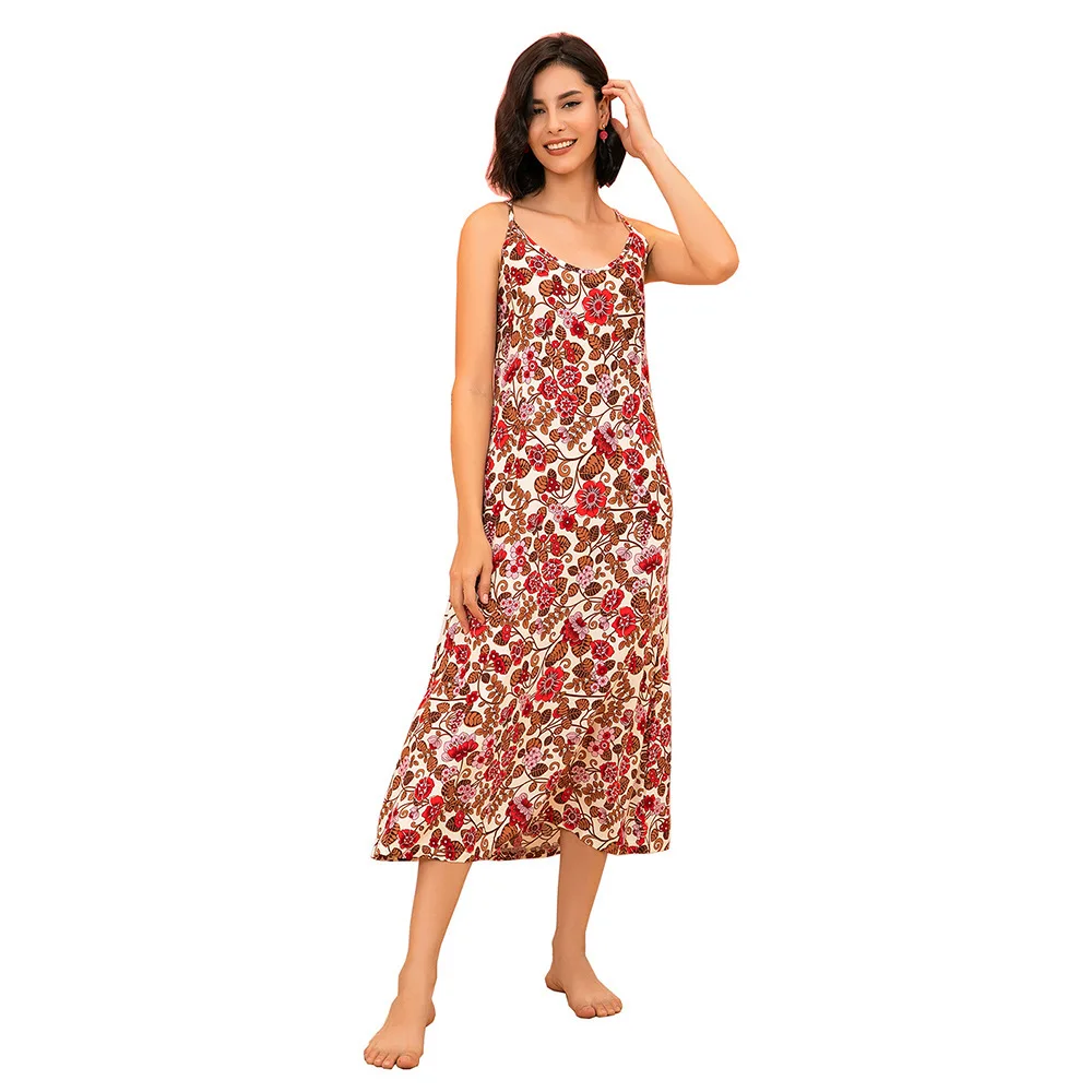 

Pajama Skirts, Cotton, Spring And Summer Camisole, Printed Pajamas, Women's Home Clothing