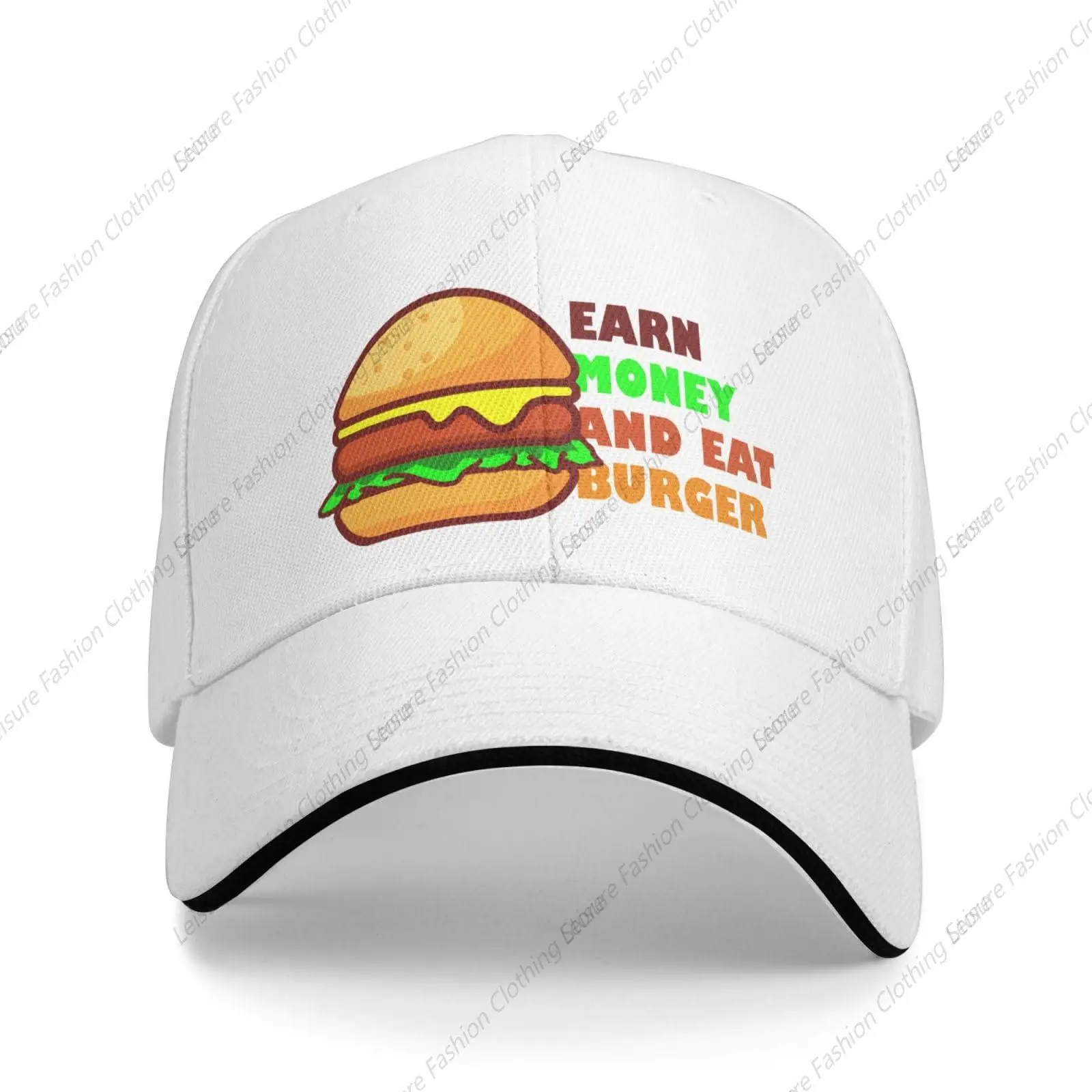 Earn Money and Eat Burger Baseball Cap Women Men Hat Adjustable Outdoor Baseball Caps Sun Hats