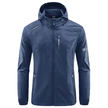 Summer Outdoor Quick Dry Sun-Protective Thin Jacket Men Hiking Fishing Cycling Hooded Gym Sport Windbreaker Ultra Light Coats 6