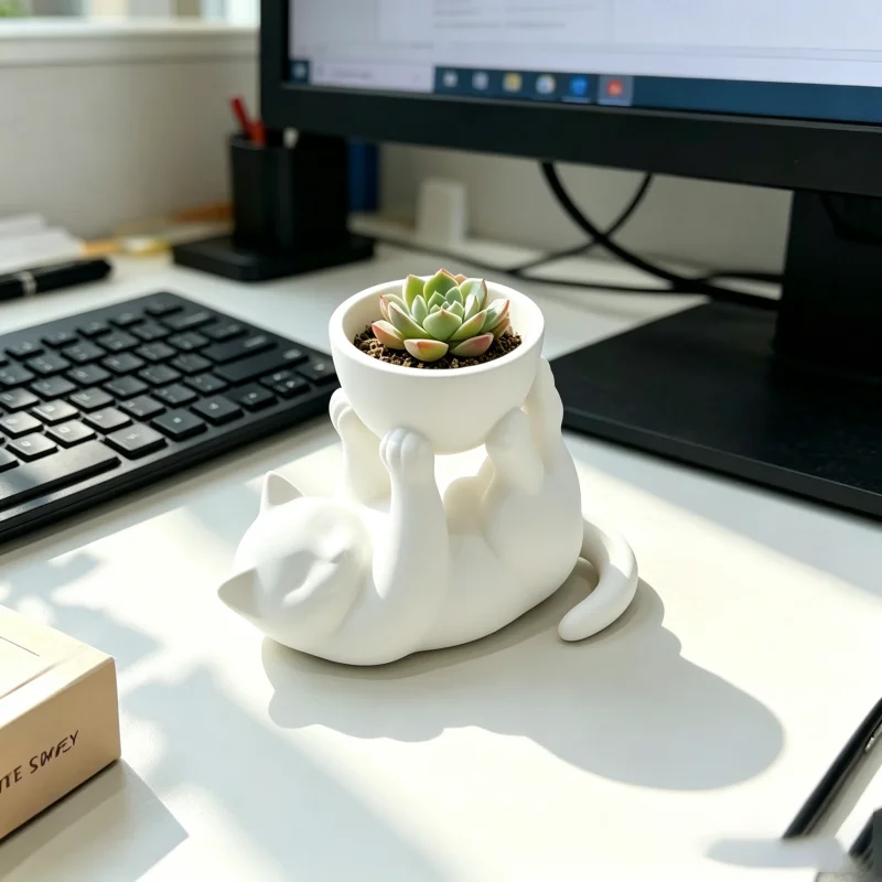 ที่วางกระถางต้นไม้รูปแมวนอนน่า - Echeveria Succulent บทวิจารณ์และราคา