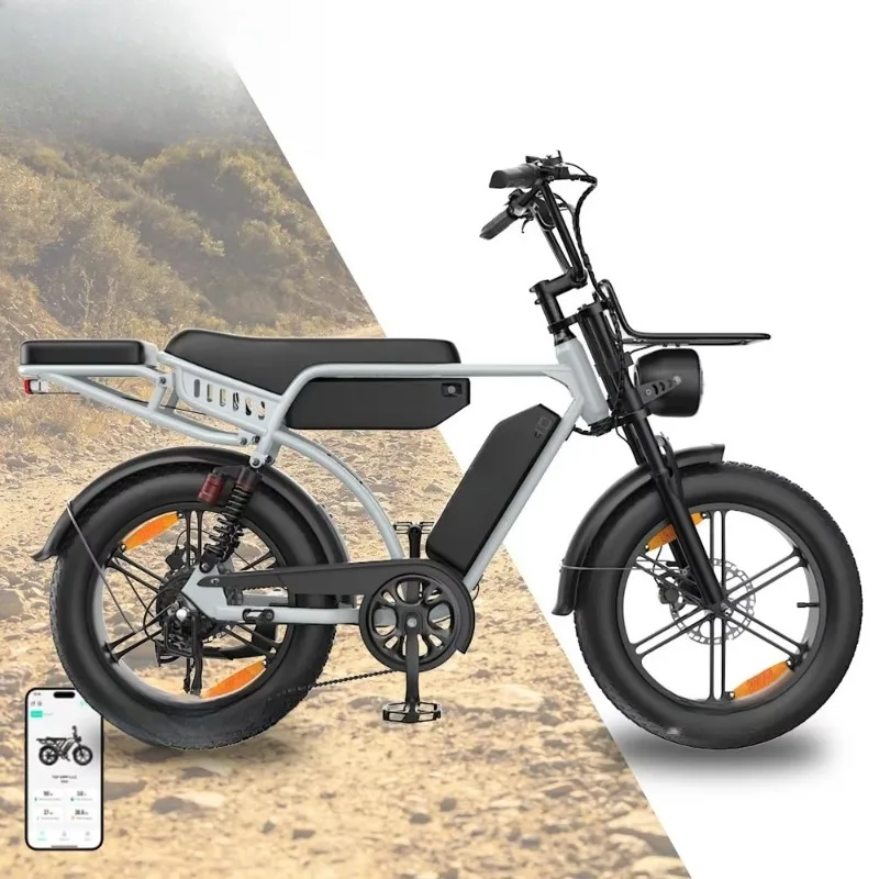 

7 Speed Fatbike 20 Inch Lithium Battery Dual Removable Pack Full Suspension Hydraulic Brake Electric City Mountain Bike