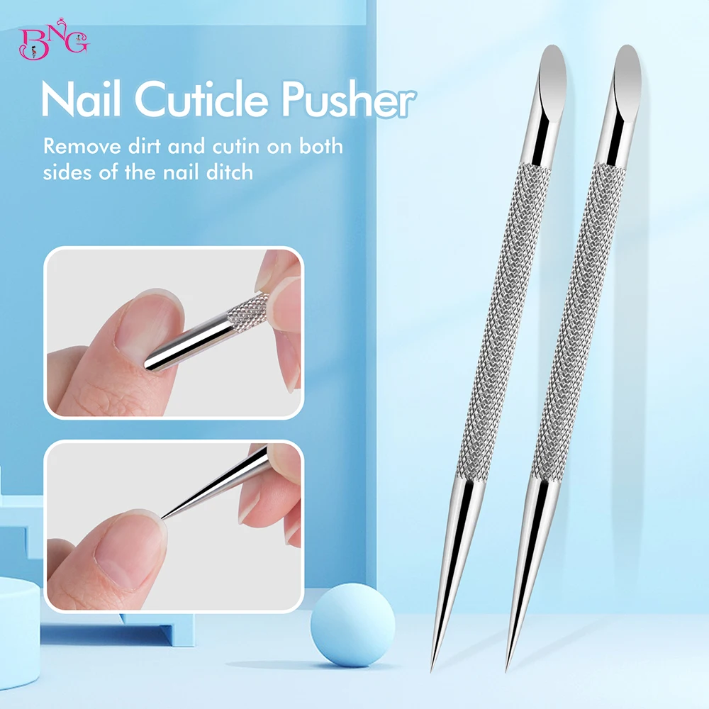 

1PC Stainless Steel Cuticle Pusher Double-ended Sticks for Nails Dead Skin Remove Manicure Tool Dotting Pens