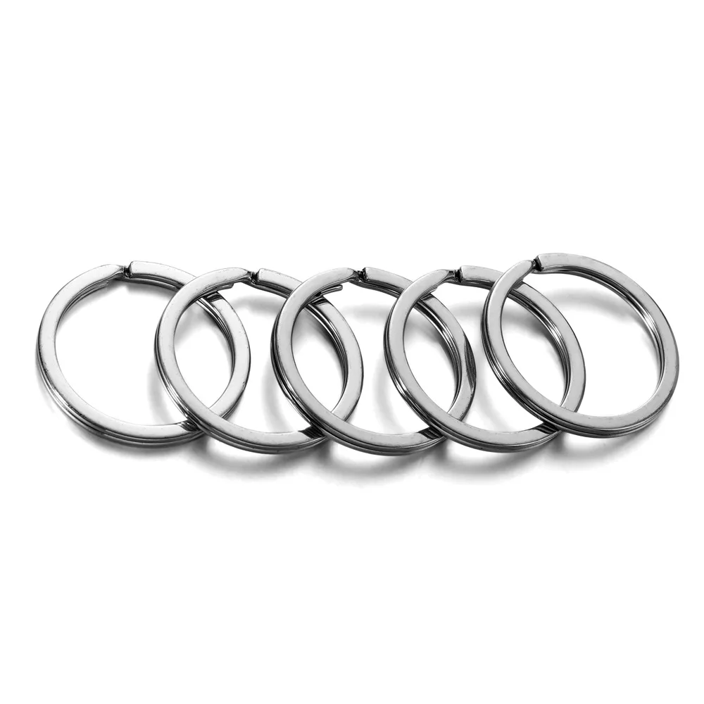 10-20Pcs 15-35mm Edelstahl Schlüssel Ringe Runde Flache Linie Schlüssel Ring Für Schlüssel Ketten schlüssel Ringe DIY Schmuck Machen Zubehör