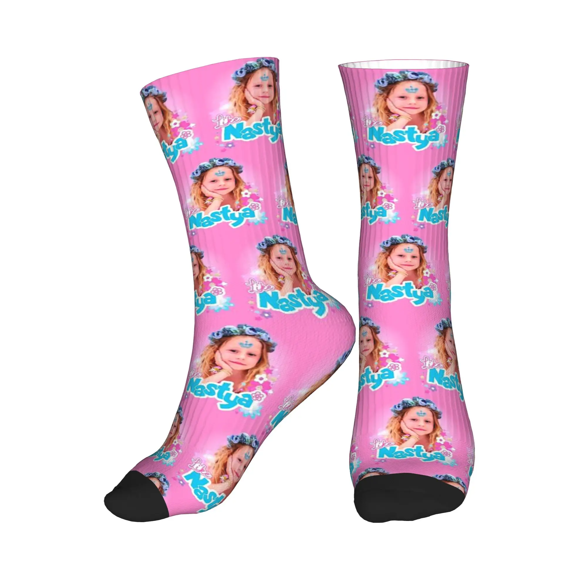 

All Seasons Cartoon like nastya Sport Middle Tube Socks Super Soft Crew Socks Fashion Stockings for Men Women