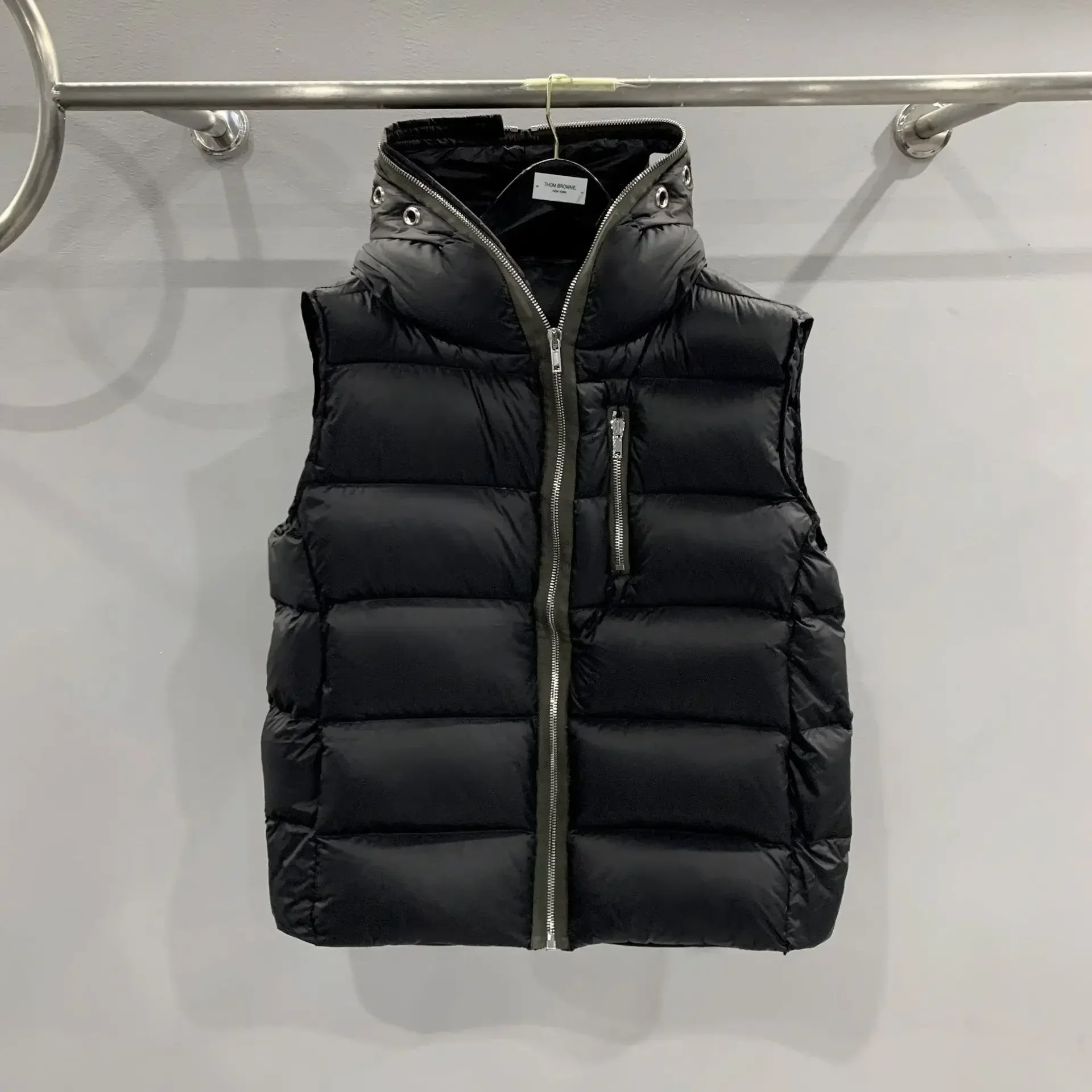 Inverno Rick Down Vest, Streetwear, 90% Goose Down, Owens Down Jackets, High Street Sobretudo, Punk Térmico Encapuzado RO Jackets, 24ss