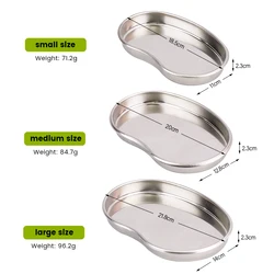 1PC Kidney Shaped Stainless Steel Sterilized Tray for Medical Dental Surgical Cosmetic Tattoo Tools - 3 Sizes Available