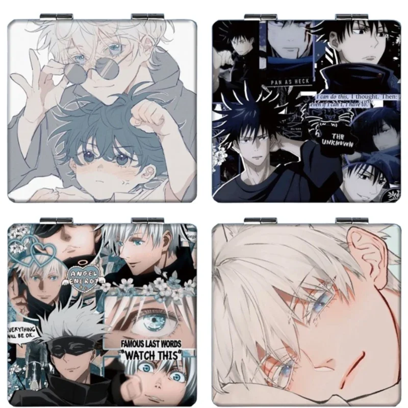 7×6cm Jujutsu Kaisen Folding Double-sided Makeup Mirror Anime Cute Mini Portable Travel Girls Magnifying Square