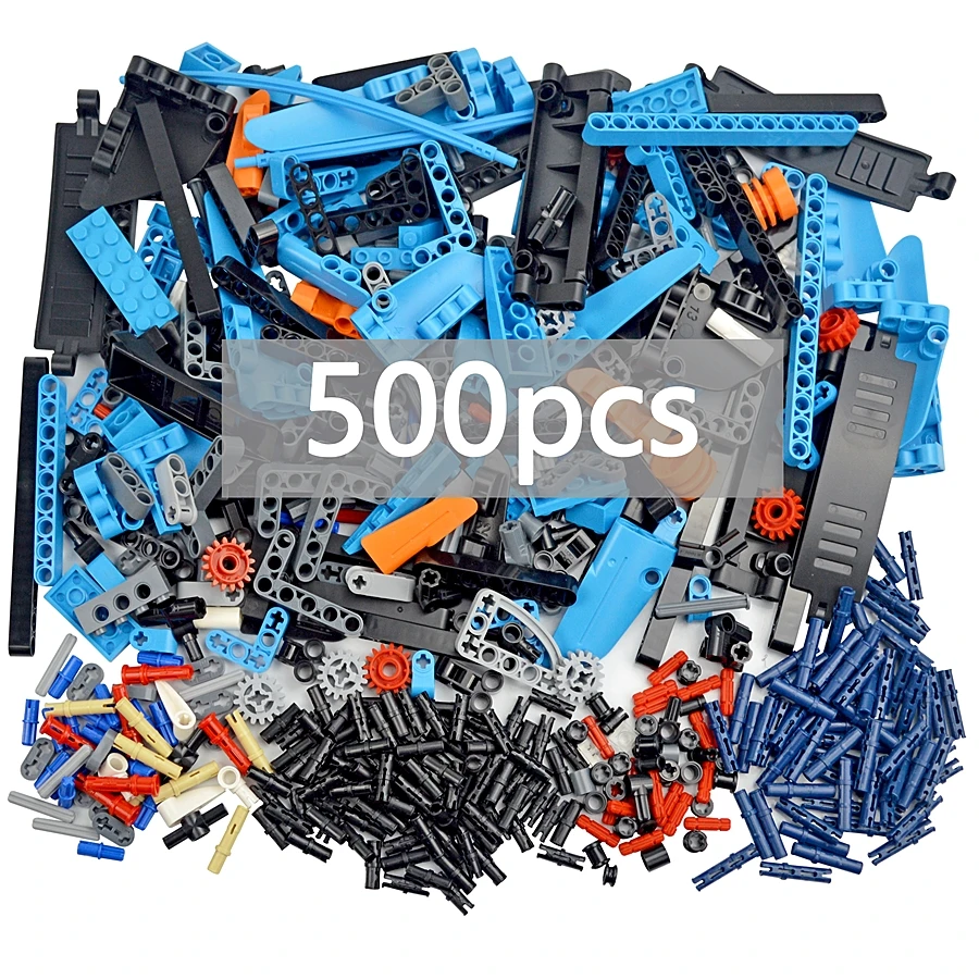 

Technical Pin Beam 500Pcs Bricks Liftarm Axle Connector Studded Beam Gear Racing Car Bulk Parts Building Block Technology Toys