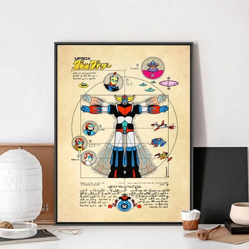 UFO Robot Goldorake Poster No Framed Poster Wall Art Canvas Painting Bedroom Study