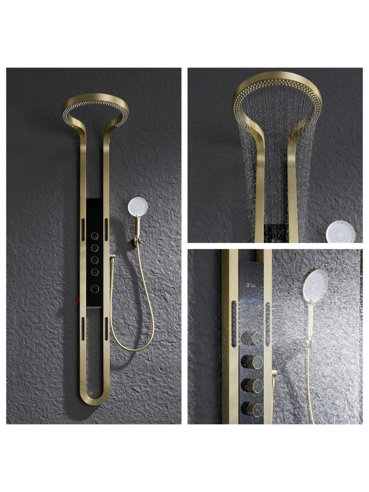 Bathroom large top spray shower rain curtain ring waterfall shower multi-functional massage shower set