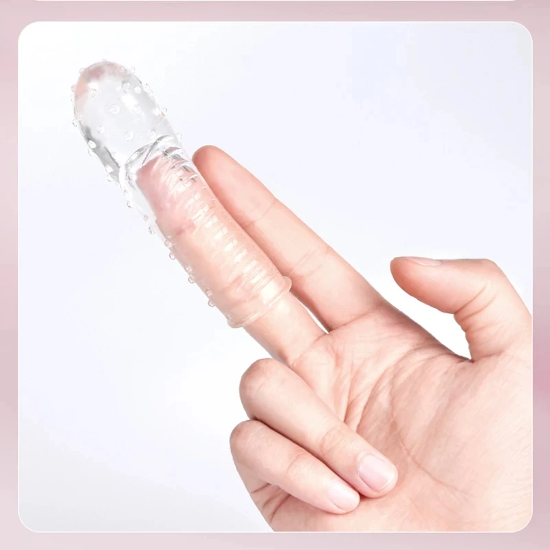 Spiked Clitoris Massage Finger Condoms For Men Woman Les Finger Sleeve Vaginal G Spot Stimulation Dotted Condoms Adults Sex Toys