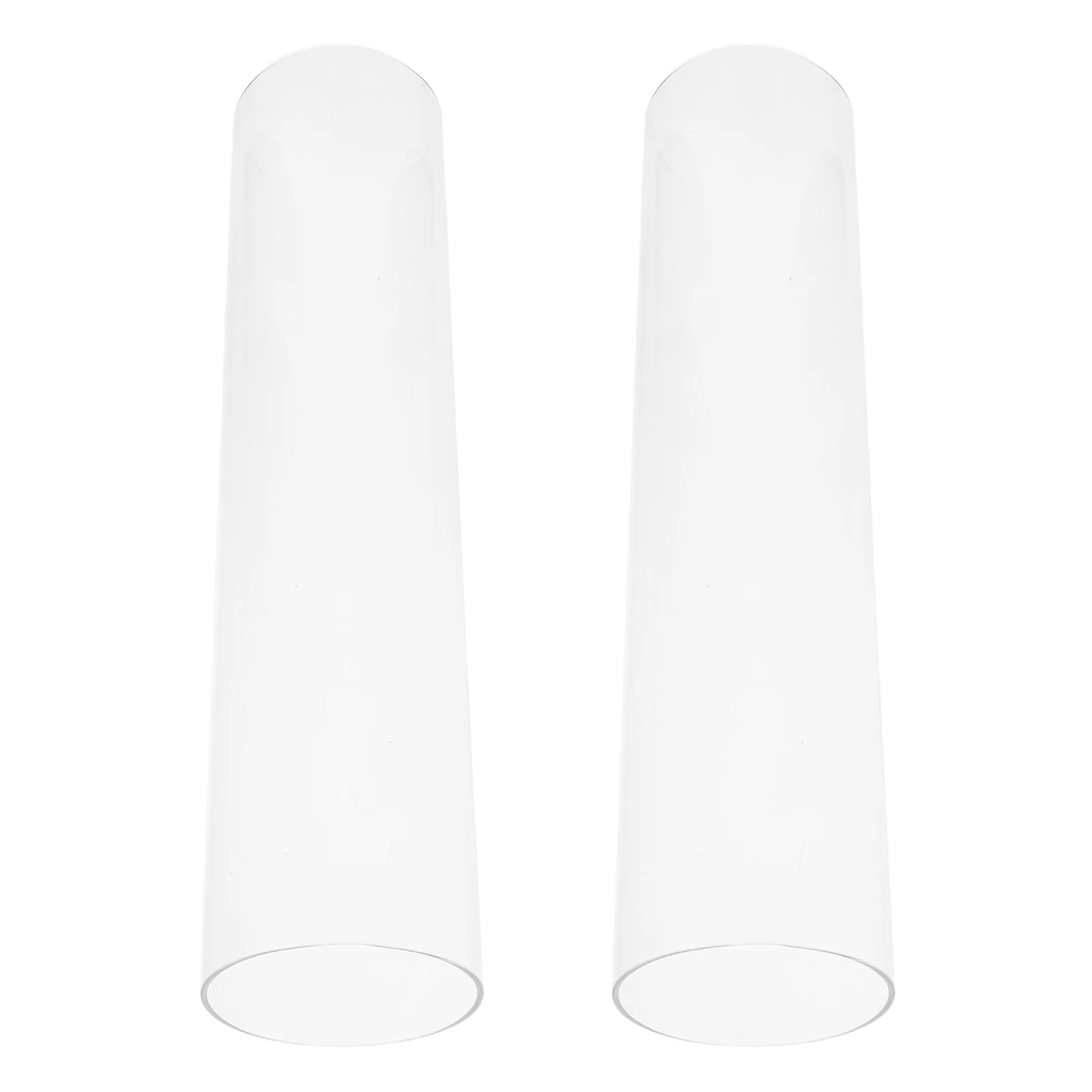 

2Pcs Glass Hurricane Holder Clear Windproof Cylinder Cover Tall Pillar Sleeve Romantic Outdoor Home Decor