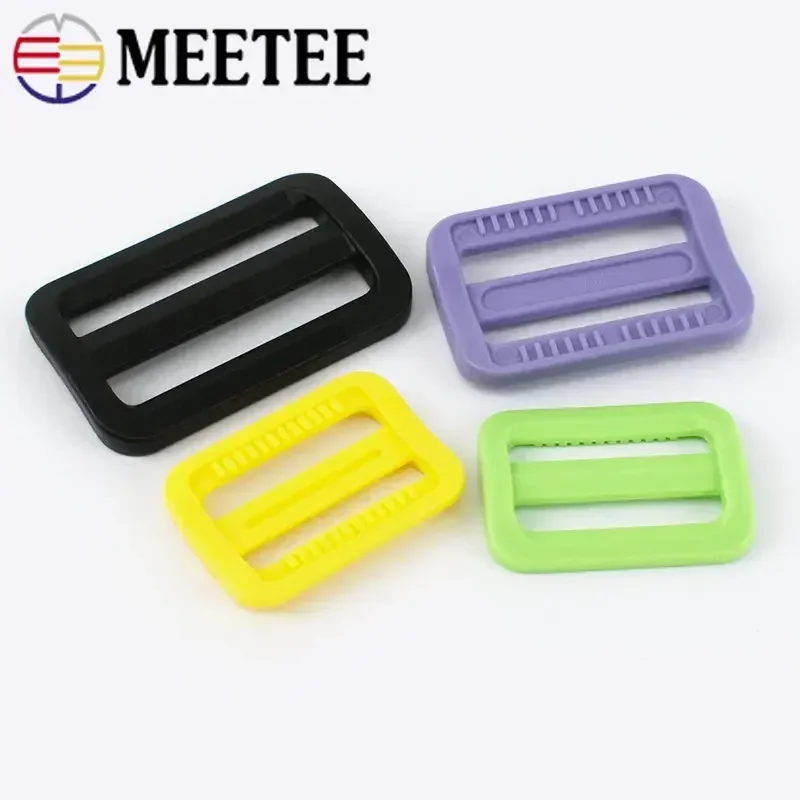 20Pcs 25/32/38mm Plastic Ring Buckles for Backpack Tri-Glide Slider Adjuster Belt Buckle Dog Collar Hooks DIY Sewing Accessories