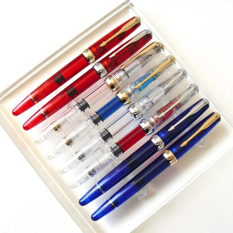 

Yongsheng 618 Transparent Piston Fountain Pen Clear Ink Pen Smooth EF/Fine Nib Writing Office School Supplies Business Gift