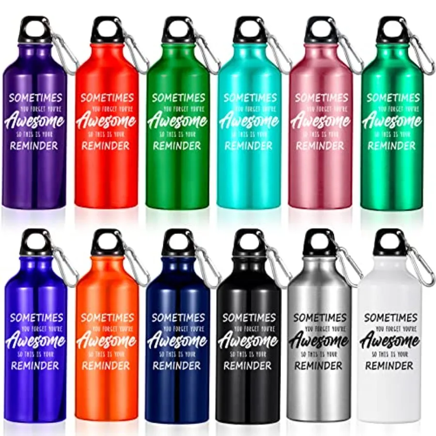 

12 Pack Multicolor Aluminum Water Bottle Sometimes You Forget You're Awesome Lightweight Reusable Bike Backpacking Water Bottle