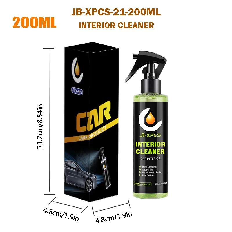 200ML Neutral pH Interior Cleaner Leather Fabric and Carpet Multi-purpose Anti-aging Car Detailing Spray JB XPCS 21