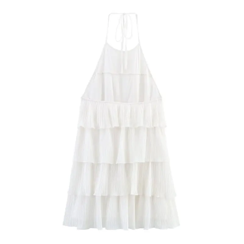 

Summer 2025 New Casual Layered Decorative Hanging Ne ort Dr Women's Faion Commute Sle No Sve Other Material 00