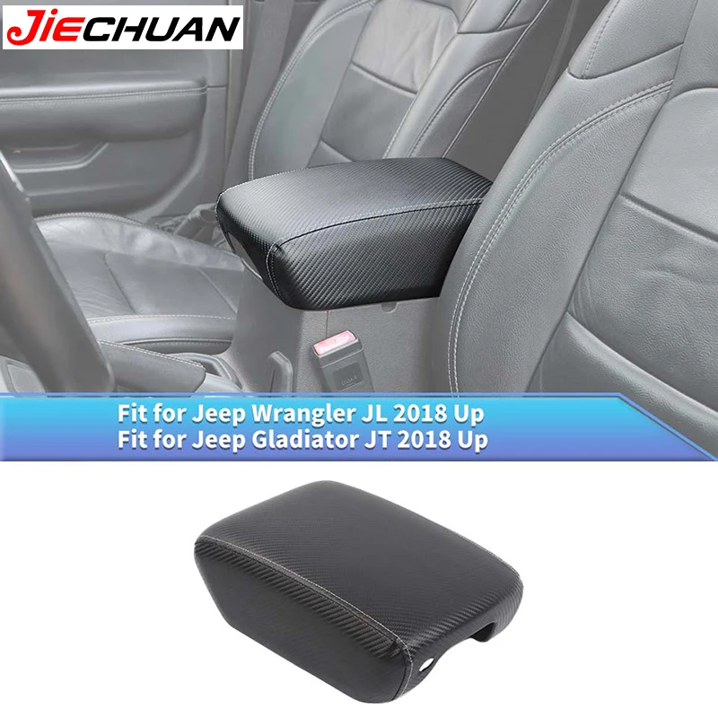 

JIECHUAN Car Center Console Armrest Box Leather Cover Decoration Panel Accessories Fit For Jeep Wrangler JL/JT Gladiator 2018 Up