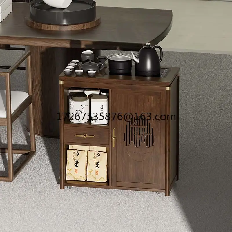 

Chinese-style tea cabinet household mobile table side cabinet living room sofa coffee table balcony tea integrated