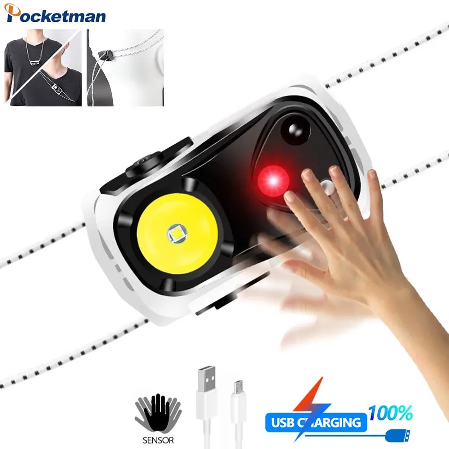 

USB Rechargeable LED Running Light Emergency Headlamp Safety Warning Light for Night Running Cycling Hiking Jogging Walking