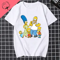 Streetwear Kawaii Harajuku Aesthetics The Simpsons Fashion Summer tops for both men and women T-shirts