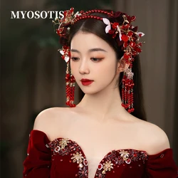 Elegant Luxury Fashion Hair Accessories Red Tassel Headband Baroque Hairband Headwear For Women Wedding Banquet
