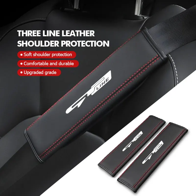 Leather Car Seat Belt Shoulder Protector Padding Accessories For KIA gt gtline Xline ceed Forte RIO STINGER Seltos K3 K4