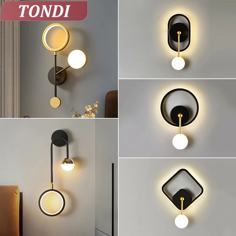 Nordic Minimalist LED Wall Lamp Modern Living Room Study Room Corridor Wall Decoration Bedside Lighting Indoor Lighting Fixtures