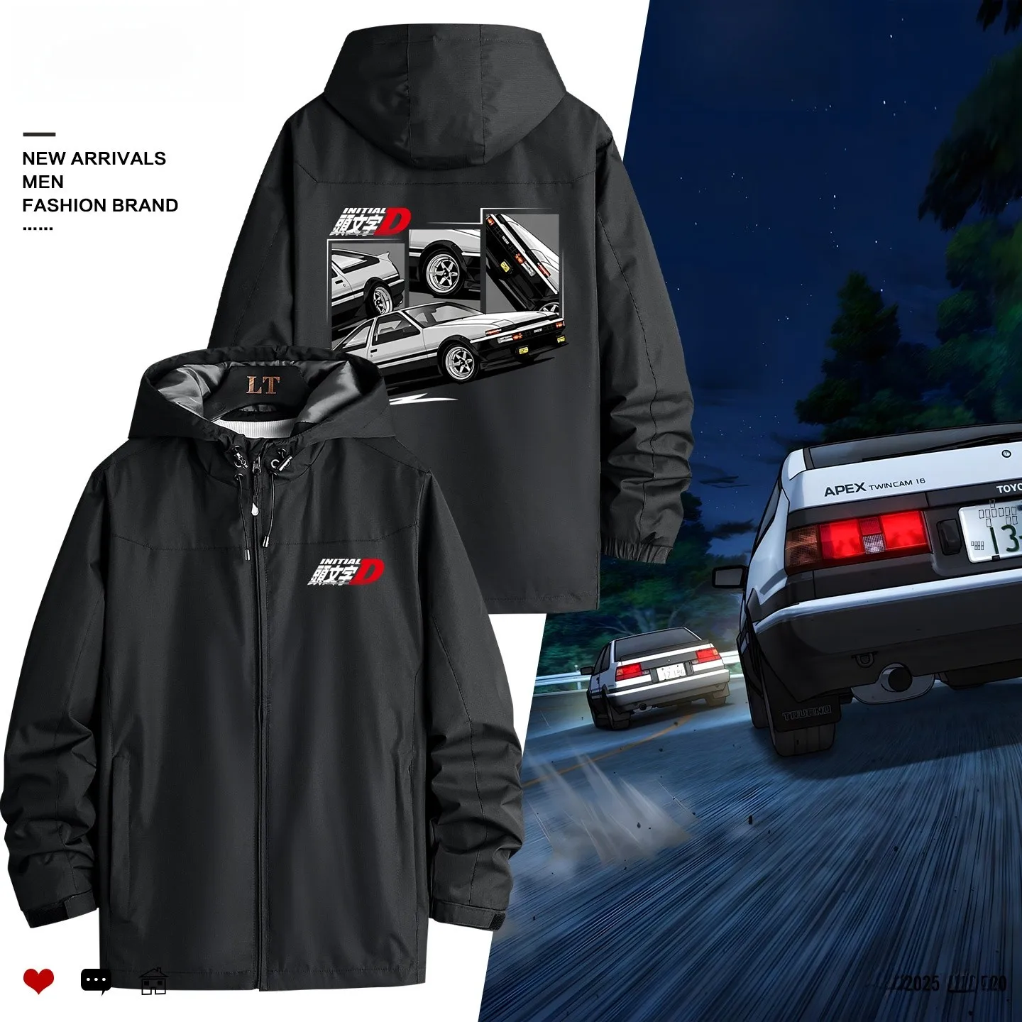 

Мужская повседневная толстовка с капюшоном D Head Letter AE86, осенне-зимняя, для активного отдыха, из полиэстера, с декоративной молнией